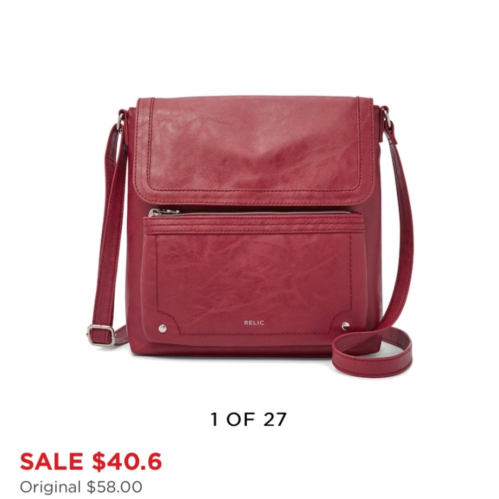 Relic Evie Flap Crossbody Bag - Burgundy